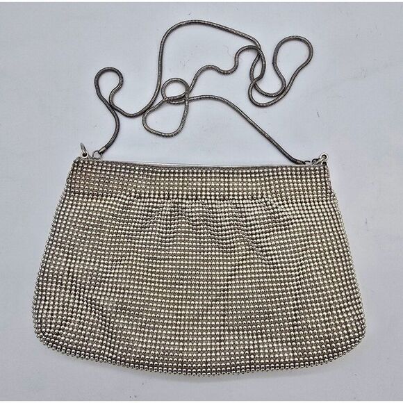 Vintage Rhinestone Mesh Evening Shoulder Bag With Chain Strap formal prom night - Picture 1 of 3
